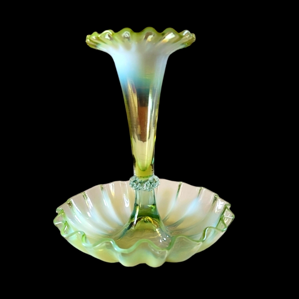 Yellow Opalescent Victorian Epergne